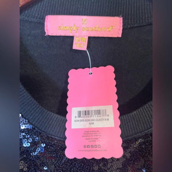 Simply Southern Black Sequin Super Bowl Dress New With Tags size S/M - Picture 5 of 6